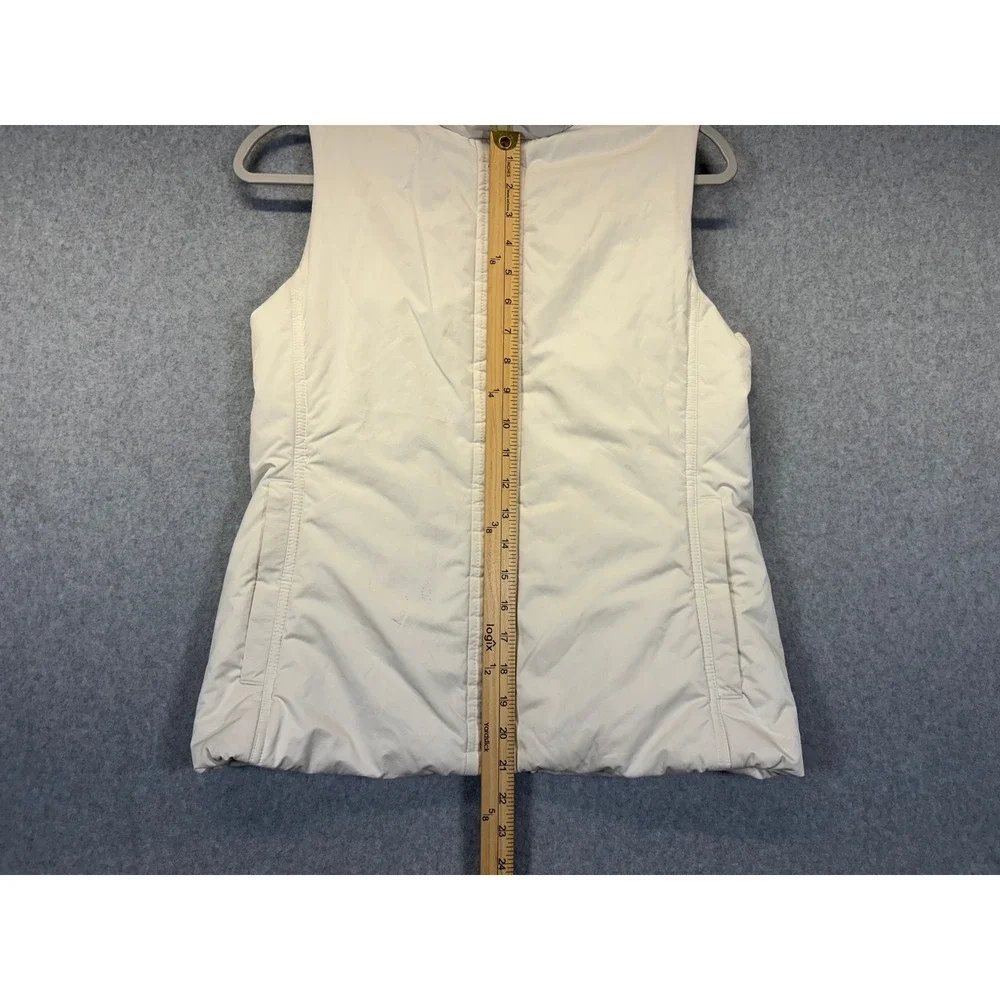 Banana Republic Womens Puffer Vest Cream Sherpa Lined Collar Small Off White